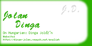 jolan dinga business card